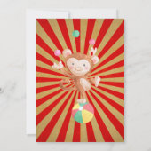 サーカステーマ誕生日パーティーの招待 招待状 (裏面)