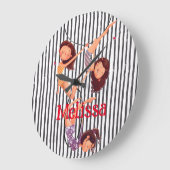 サーカステーマAcrobat生まれたばかりの子供部屋 ラージ壁時計 (傾斜)