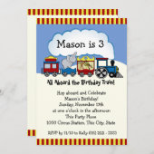 サーカストレイン誕生日 招待状 (正面/裏面)