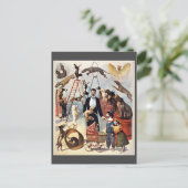 サーカスドッグ、ヴィンテージイラストレーション、 ポストカード (スタンド正面)