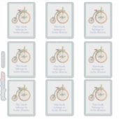 サーカスバイクブルー蔵書票シール シール (正面)