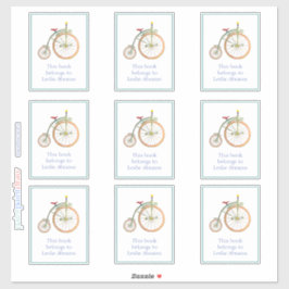 サーカスバイクブルー蔵書票シール シール