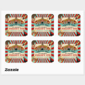 サーカスバースデーパーティーサンキューユユーメッセージカード スクエアシール (シート)