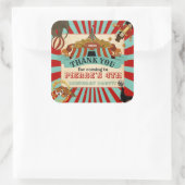 サーカスバースデーパーティーサンキューユユーメッセージカード スクエアシール (バッグ)