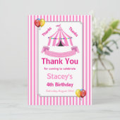 サーカスバースデーパーティーピンク サンキューカード (スタンド正面)