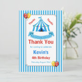 サーカスバースデーパーティーブルー サンキューカード (スタンド正面)