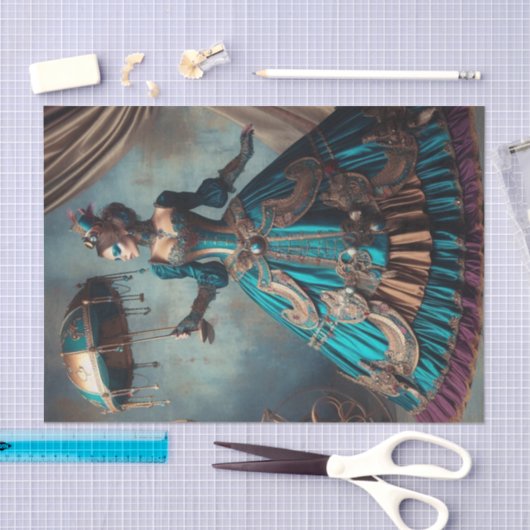 サーカスパフォーマーステームパンクヴィンテージレビクトリアンディ 薄葉紙 (クラフト)