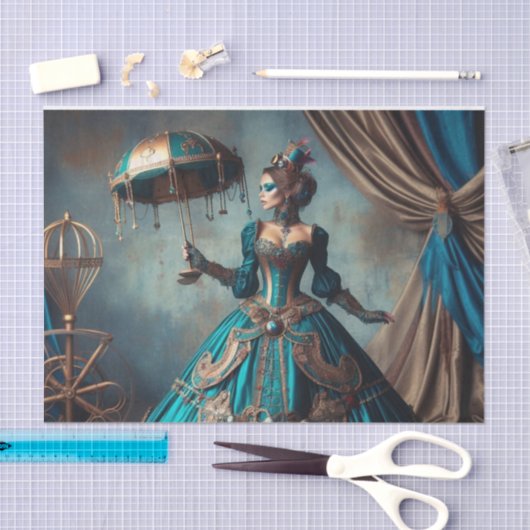 サーカスパフォーマーステームパンクヴィンテージレビクトリアンディ 薄葉紙 (クラフト)