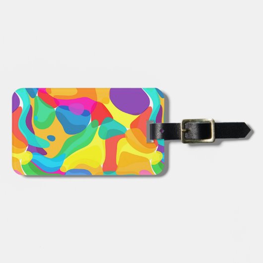 サーカスパーソナライズされたカラー抽象芸術アートパターン ラゲッジタグ (正面横)