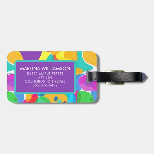 サーカスパーソナライズされたカラー抽象芸術アートパターン ラゲッジタグ (裏面横)