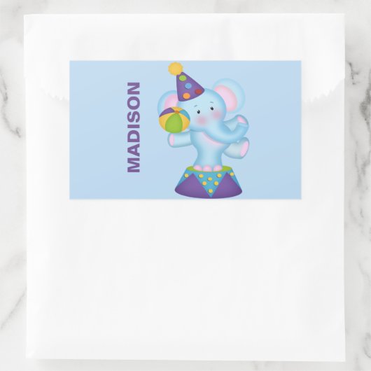 サーカスパーソナライズされたゾウのステッカー 長方形シール (バッグ)