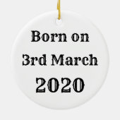 サーカスパーソナライズされた誕生のセぶら下がったラミックオーナメント セラミックオーナメント (裏面)