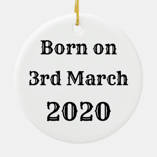 サーカスパーソナライズされた誕生のセぶら下がったラミックオーナメント セラミックオーナメント (裏面)