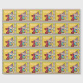 サーカスパーソナライズされた1st誕生日パーティーギフトラップ ラッピングペーパー (フラット)