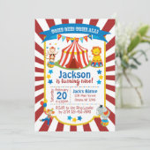 サーカスパーティの招待状サーカス誕生日招待状 招待状 (スタンド正面)