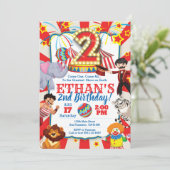 サーカスパーティの招待状2回目の誕生日 招待状 (スタンド正面)