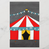 サーカスパーティーとフロントの片側空白ののテント 便箋 (正面)