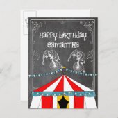 サーカスパーティーギフト インビテーションポストカード (正面/裏面)