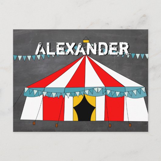 サーカスパーティーギフト インビテーションポストカード (正面)