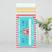 サーカスパーティーチケット キッズパーティー 写真を追加 招待状 (スタンド正面)