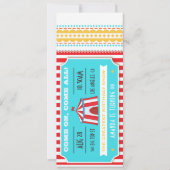 サーカスパーティーチケット キッズパーティー 写真を追加 招待状 (正面)