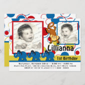 サーカスパーティー写真 招待状 (正面/裏面)