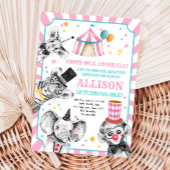 サーカスパーティー動物カーニバルパーティー最初の誕生日 招待状