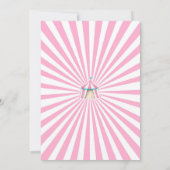 サーカスパーティー動物カーニバルパーティー最初の誕生日 招待状 (裏面)