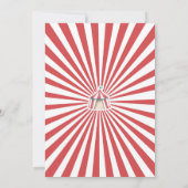 サーカスパーティー動物カーニバルパーティー最初の誕生日 招待状 (裏面)