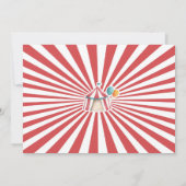 サーカスパーティー動物カーニバルパーティー最初の誕生日 招待状 (裏面)