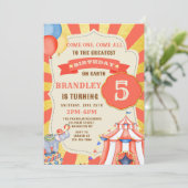 サーカスパーティー動物カーニバルパーティー誕生日 招待状 (スタンド正面)