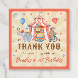 サーカスパーティー動物カーニバル誕生日ありがとう フェイバータグ
