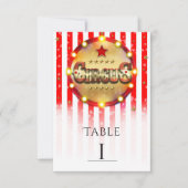サーカスパーティー 赤白金 ストライプ テーブルナンバー (正面)