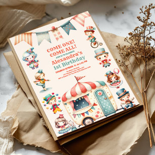 サーカスパーティー（1歳の誕生日） 招待状