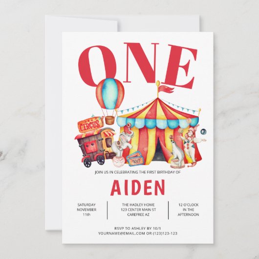 サーカスビクトップ1st誕生日 招待状 (正面)