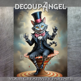 サーカスビクトリアンチェシャーキャット – Decopage 薄葉紙