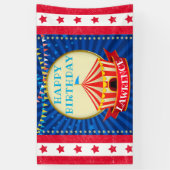 サーカスビッグトップテント|赤|白と青の誕生日 横断幕 (縦)