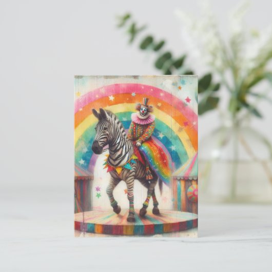 サーカスピエロとゼブラ ポストカード (スタンド正面)