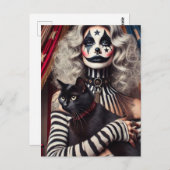 サーカスピエロとブラック子猫 ポストカード (正面/裏面)