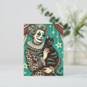 サーカスピエロウーマンと黒猫 ポストカード (スタンド正面)