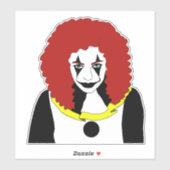 サーカスピエロガール邪悪な女性ホラーゴシックアート シール (シート)