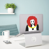 サーカスピエロガール邪悪な女性ホラーゴシックアート シール (デスク上のノートパソコン)