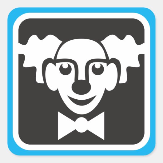 サーカスピエロシンボルステッカー スクエアシール (正面)