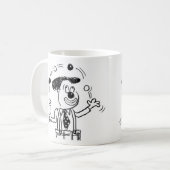 サーカスピエロジャグラーがボールをジャグリング コーヒーマグカップ (正面左)