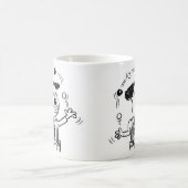 サーカスピエロジャグラーがボールをジャグリング コーヒーマグカップ (中央)