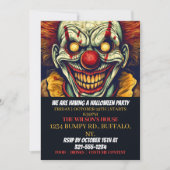 サーカスピエロハッピーハローウィンパーティの招待状 招待状 (正面)