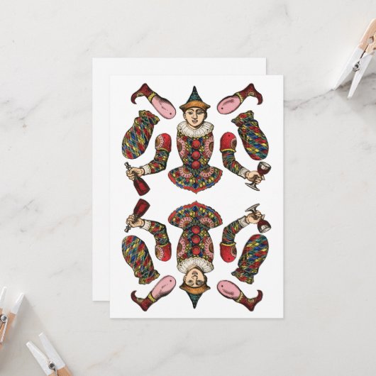 サーカスピエロボーイ多関節紙人形 カード (正面/裏面インサイチュ)