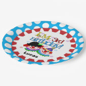 サーカスピエロ3番目のハッピーバースデー紙プレート ペーパープレート (アングル)