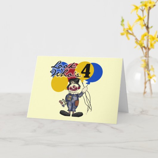 サーカスピエロ4th誕生日Tシャツとギフト カード (黄色い花)