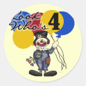 サーカスピエロ4th誕生日Tシャツとギフト ラウンドシール (正面)